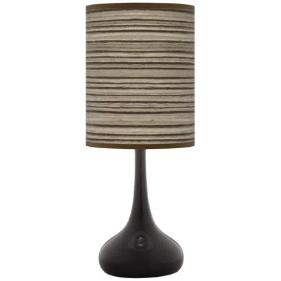 Giclee Glow Black Droplet 23 1/2" Cedar Zebrawood Shade Table Lamp