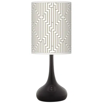 Giclee Glow Black Droplet 23 1/2" High Diamond Maze Shade Table Lamp