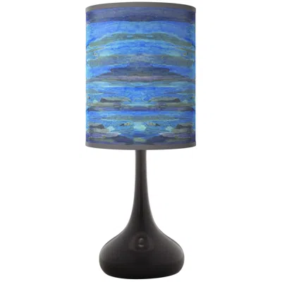 Giclee Glow Black Droplet 23 1/2" Modern Oceanside Blue Table Lamp