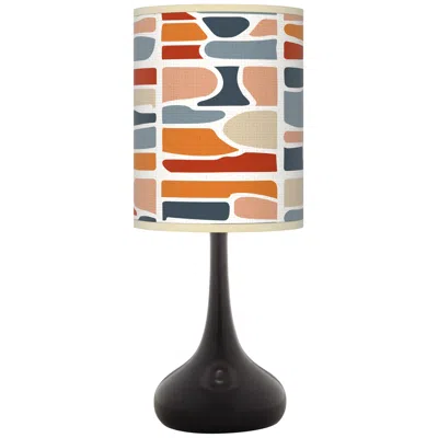 Giclee Glow Black Droplet 23 1/2: Retro Cobblestones Shade Table Lamp