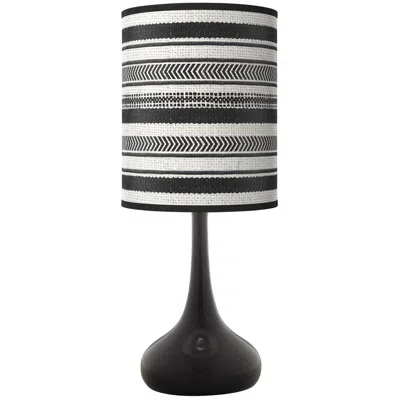 Giclee Glow Black Droplet 23 1/2" Stripes Noir Table Lamp