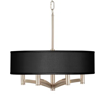 Giclee Glow Black Faux Silk 6-light 20" Wide Chandelier