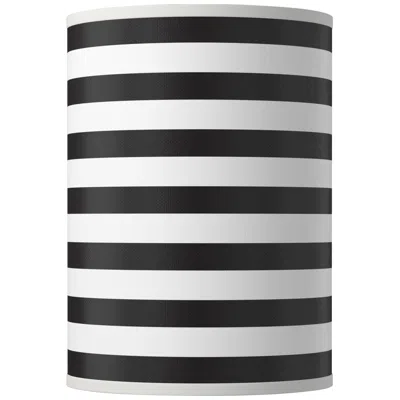 Giclee Glow Black Horizontal Stripe Giclee Round Cylinder Lamp Shade 8x8x11 (spider)