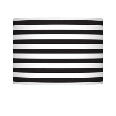 Giclee Glow Black White Horizontal Stripes Shade 13.5x13.5x10 (spider)
