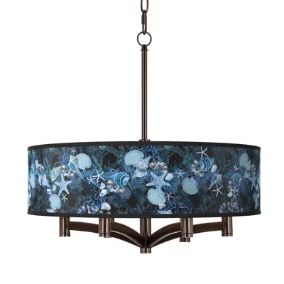 Giclee Glow Blue Seas Ava 6-light Bronze Pendant Chandelier
