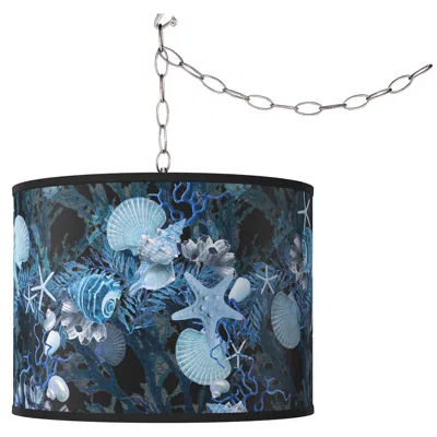 Giclee Glow Blue Seas  Plug-in Swag Pendant