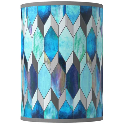 Giclee Glow Blue Tiffany Giclee Round Cylinder Lamp Shade 8x8x11 (spider)