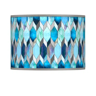 Giclee Glow Blue Tiffany-style Giclee Lamp Shade 13.5x13.5x10 (spider)