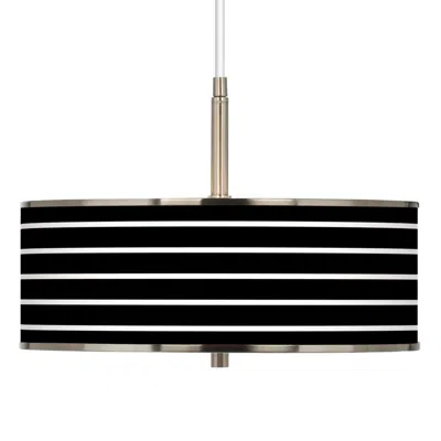 Giclee Glow Bold Black Stripe  16" Wide Pendant Light