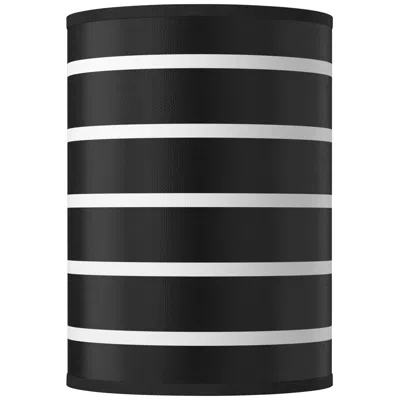 Giclee Glow Bold Black Stripe Giclee Round Cylinder Lamp Shade 8x8x11 (spider)
