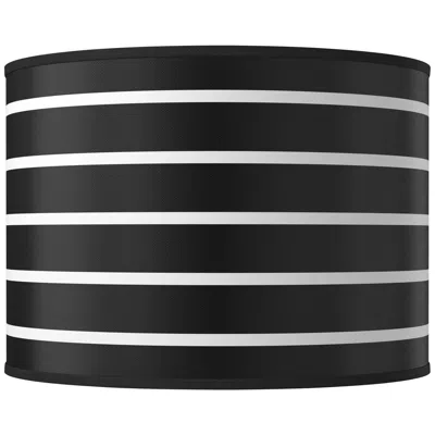 Giclee Glow Bold Black Stripe Giclee Round Drum Lamp Shade 15.5x15.5x11 (spider)
