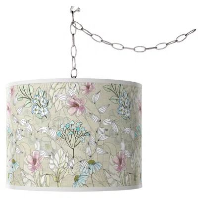 Giclee Glow Botanical  Plug-in Swag Pendant