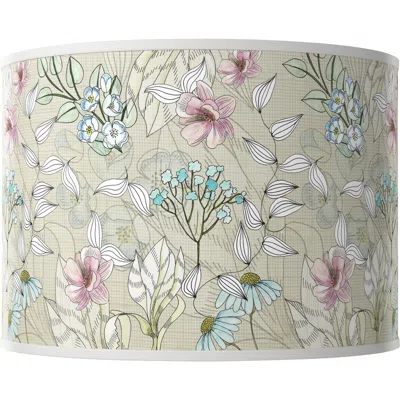 Giclee Glow Botanical White Giclee Round Drum Lamp Shade 15.5x15.5x11 (spider)
