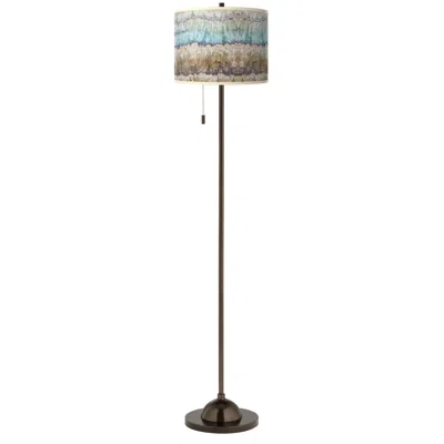 Giclee Glow Bronze Club 62" High Marble Jewel Shade Floor Lamp