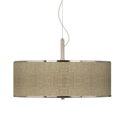 Giclee Glow Burlap Print  20" Wide Pendant Light