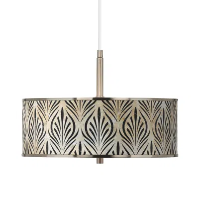 Giclee Glow Calathea Gem 16" Wide Drum Shade Pendant Light