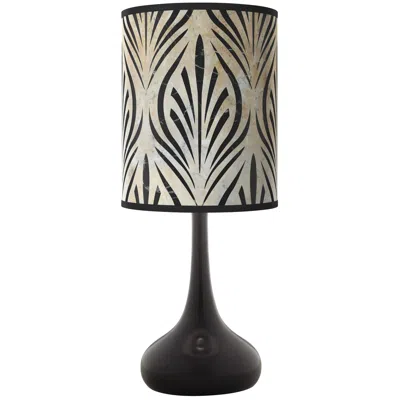 Giclee Glow Calathea Gem Giclee Black Droplet Table Lamp