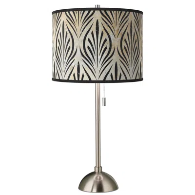 Giclee Glow Calathea Gem Giclee Brushed Nickel Table Lamp