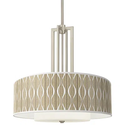 Giclee Glow Carey 24" Nickel And Swell Shade 4-light Chandelier