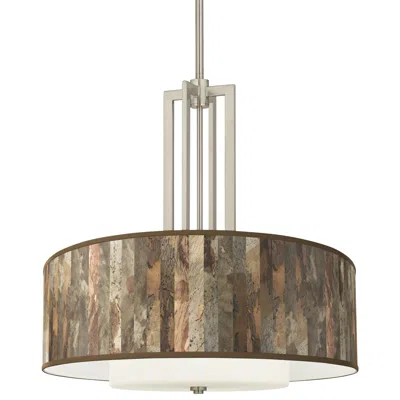 Giclee Glow Carey 24" Paper Bark Pattern Shade 4-light Chandelier