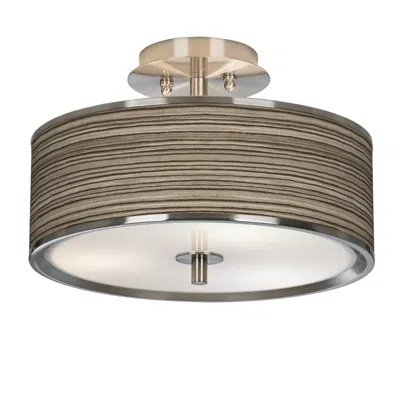Giclee Glow Cedar Zebrawood  14" Wide Ceiling Light