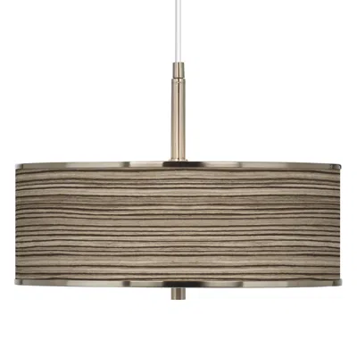 Giclee Glow Cedar Zebrawood  16" Wide Pendant Light