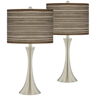 Giclee Glow Cedar Zebrawood Trish 26 1/4" Brushed Nickel Touch Table Lamp Set Of 2
