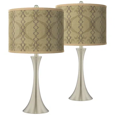 Giclee Glow Colette Trish 26 1/4" High Brushed Nickel Touch Table Lamps Set Of 2