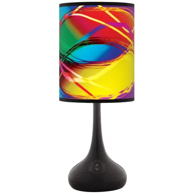 Giclee Glow Color In Motions Giclee Black Droplet Table Lamp