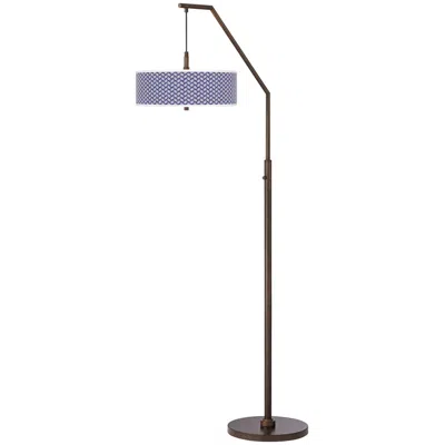 Giclee Glow Color Weave Bronze Downbridge Arc Floor Lamp