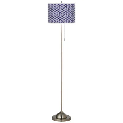 Giclee Glow Color Weave Brushed Nickel Pull Chain Floor Lamp