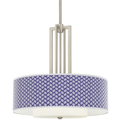 Giclee Glow Color Weave Carey 24" Brushed Nickel 4-light Chandelier