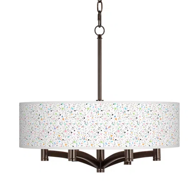Giclee Glow Colored Terrazzo Ava 6-light Bronze Pendant Chandelier