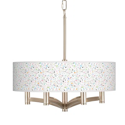 Giclee Glow Colored Terrazzo Ava 6-light Nickel Pendant Chandelier