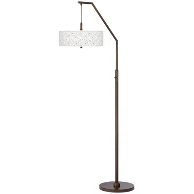 Giclee Glow Colored Terrazzo Bronze Downbridge Arc Floor Lamp