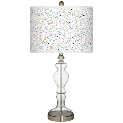 Giclee Glow Colored Terrazzo Giclee Apothecary Clear Glass Table Lamp