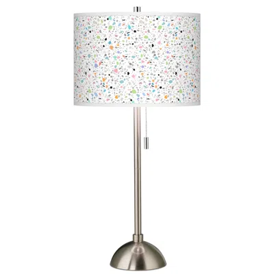 Giclee Glow Colored Terrazzo Giclee Brushed Nickel Table Lamp