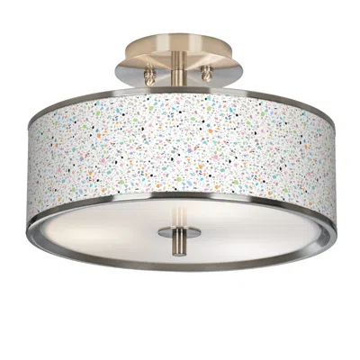 Giclee Glow Colored Terrazzo  14" Wide Ceiling Light