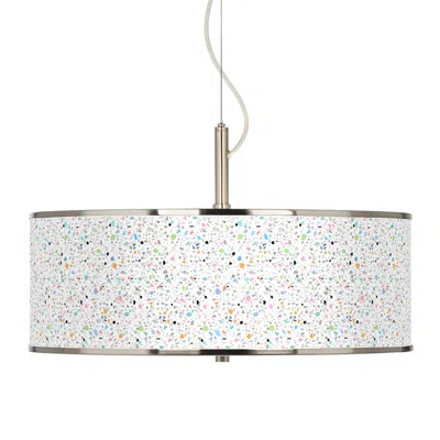 Giclee Glow Colored Terrazzo  20" Wide Pendant Light