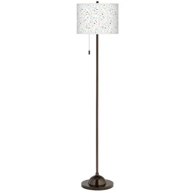 Giclee Glow Colored Terrazzo  Bronze Club Floor Lamp