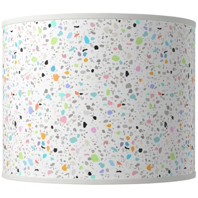 Giclee Glow Colored Terrazzo Giclee Round Drum Lamp Shade 14x14x11 (spider)