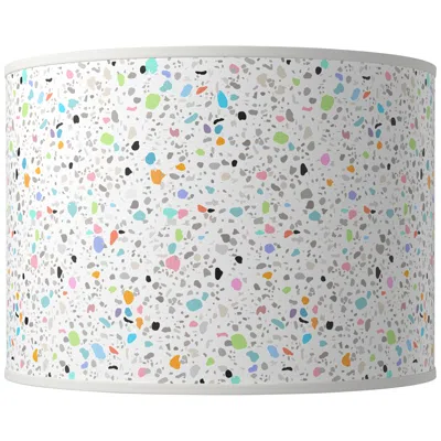 Giclee Glow Colored Terrazzo Giclee Round Drum Lamp Shade 15.5x15.5x11 (spider)