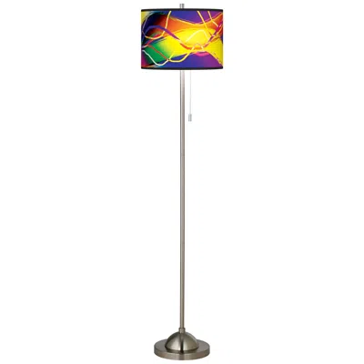 Giclee Glow Colors In Motion Light Giclee Brushed Nickel Floor Lamp