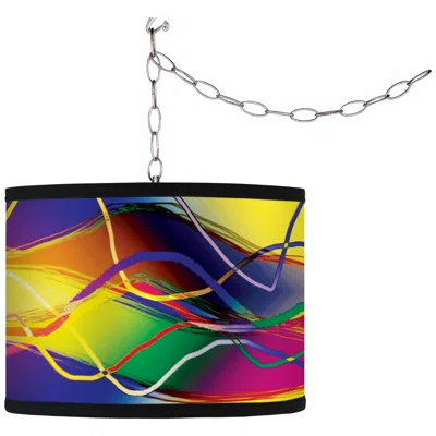 Giclee Glow Colors In Motion (light)  Plug-in Swag Pendant