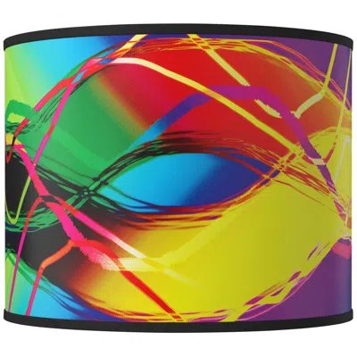 Giclee Glow Colors In Motion (light) Giclee Round Drum Lamp Shade 14x14x11 (spider)