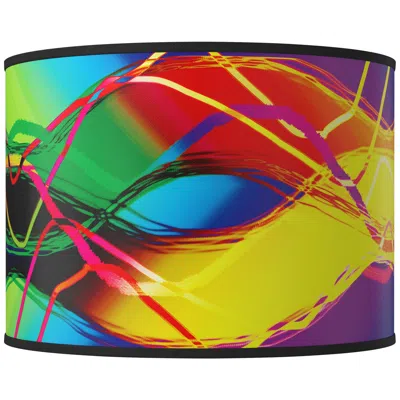 Giclee Glow Colors In Motion (light) Giclee Round Drum Lamp Shade 15.5x15.5x11 (spider)