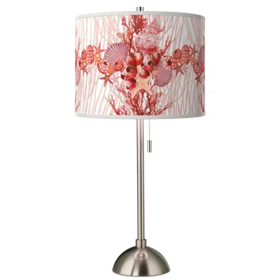Giclee Glow Corallium Giclee Brushed Nickel Table Lamp
