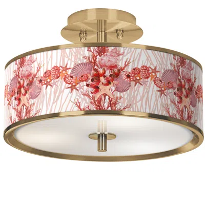 Giclee Glow Corallium Gold 14" Wide Ceiling Light