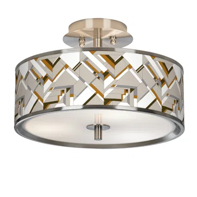 Giclee Glow Craftsman Mosaic Shade 14" Rustic Modern Ceiling Light