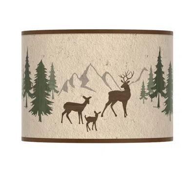 Giclee Glow Deer Lodge  Western Rustic Lamp Shade 13.5x13.5x10 (spider)